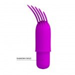 Перезаряжаемый клиторальный вибратор с язычками Pretty Love Gemma - фиолетовый - 8,8 см