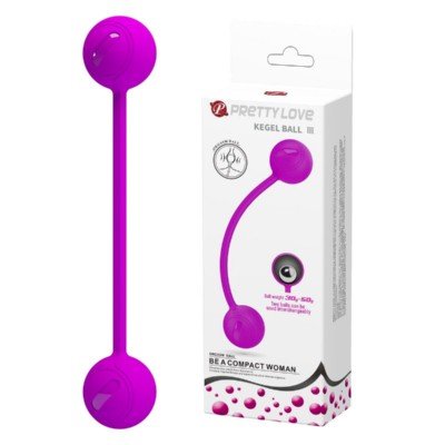 Вагинальные шарики со смещённым центром тяжести Pretty Love Kegel Ball III - фиолетовые