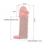 Увеличивающая насадка на пенис с подхватом мошонки Baile Brave Man - телесная - 13 см