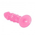 Анальная пробка-фаллос Baile Anal Plug Stimulate Suck - розовая - 12 см