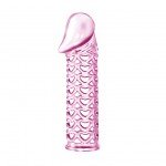 Насадка на пенис с закрытой головкой Pink Heart - прозрачно-розовая - 11,7 см