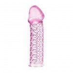 Насадка на пенис с закрытой головкой Pink Heart - прозрачно-розовая - 11,7 см
