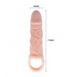 Вибрирующая насадка на пенис закрытого типа с подхватом для мошонки - 13,5 см