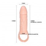 Насадка на пенис Baile Men Extention с подхватом мошонки - телесная - 15 см