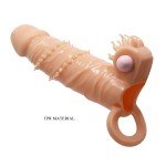 Удлиняющая насадка на пенис Penis Sleeve Connor с вибрацией, клиторальным стимулятором и с подхватом для мошонки - телесная - 15 см Удлиняющая насадка на пенис Penis Sleeve Connor с вибрацией, клиторальным стимулятором и с подхватом для мошонки - телесная - 15 см