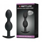 Анальная втулка Pretty Love Silicone Anal Balls со смещённым центором - черная - 12,5 см Анальная втулка Pretty Love Silicone Anal Balls со смещённым центором - черная - 12,5 см
