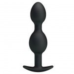 Анальная втулка Pretty Love Silicone Anal Balls со смещённым центором - черная - 12,5 см Анальная втулка Pretty Love Silicone Anal Balls со смещённым центором - черная - 12,5 см