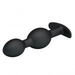 Анальная втулка Pretty Love Silicone Anal Balls со смещённым центором - черная - 12,5 см Анальная втулка Pretty Love Silicone Anal Balls со смещённым центором - черная - 12,5 см