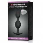 Анальная втулка Pretty Love Silicone Anal Balls со смещённым центором - черная - 12,5 см Анальная втулка Pretty Love Silicone Anal Balls со смещённым центором - черная - 12,5 см