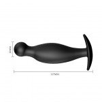 Силиконовая анальная пробка Special Silicone Butt Plug с выделенной головкой - черная - 11,7 см