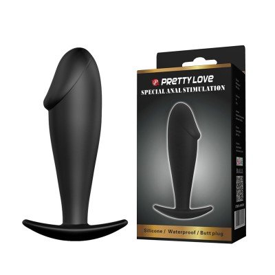 Анальная силиконовая пробка Pretty Love Special Anal Stimulation - чёрная - 10 см