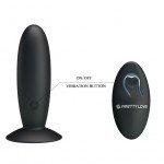 Силиконовая анальная пробка с вибрацией и беспроводным пультом ДУ Pretty Love Remote Control Vibrating Plug - чёрная - 10,5 см