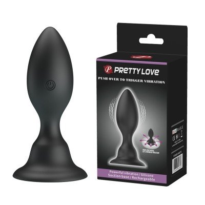 Анальная вибропробка управляемая наклоном Pretty Love Trigger Vibration - чёрная - 10,8 см