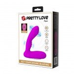 Вибро-массажёр простаты Pretty Love Piper c пульсирующей головкой - фиолетовый - 11 см