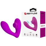 Вагинальный вибратор с пульсирующей стимуляцией клитора Pretty Love Nauty - фиолетовый - 13,5 см