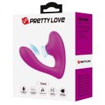 Вагинальный вибратор с пульсирующей стимуляцией клитора Pretty Love Nauty - фиолетовый - 13,5 см