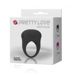 Силиконовое вибрирующее эрекционное кольцо Pretty Love Bertram - чёрное