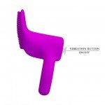 Эрекционное виброкольцо Pretty Love Cobra с подушкой для стимуляции клитора - фиолетовое