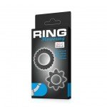 Набор ребристых эрекционных колец Baile Ring Flowering - чёрные Набор ребристых эрекционных колец Baile Ring Flowering - чёрные