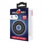 Эластичное эрекционное кольцо из супермягкого силикона Baile Crazy Bull Super Soft - чёрное