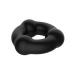 Эрекционное кольцо из мягкого силикона с 3-мя шариками Baile Crazy Bull - чёрное