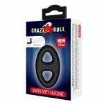 Эрекционное кольцо двойное Crazy Bull для пениса и мошонки из супермягкого силикона - чёрное Эрекционное кольцо двойное Crazy Bull для пениса и мошонки из супермягкого силикона - чёрное