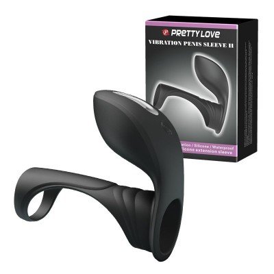Насадка на пенис с вибрацией Pretty Love Vibration Penis Sleeve II - черная