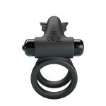 Двойное эрекционное виброкольцо Passionate Ring IX с клиторальной бабочкой - чёрное Двойное эрекционное виброкольцо Passionate Ring IX с клиторальной бабочкой - чёрное