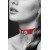 Узкий ошейник (чокер) с кольцом COLLIER FETISH ROUGE - красный