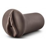 Реалистичный миниатюрный мастурбатор-вагина Nicole's Kitty с открытым ребристым каналом - коричневый - 12,5 см