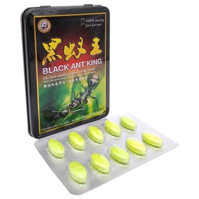 Мужской препарат для потенции Black Ant King Королевский чёрный муравей - зелёные таблетки - 10 шт