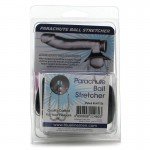 Утяжка для мошонки из искусственной кожи с цепочками PARACHUTE BALL STRETCHER - чёрная