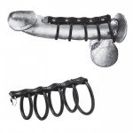 Хомут на пенис с 5 резиновыми кольцами 5 Ring Rubber Gates Of Hell With Lead - чёрный Хомут на пенис с 5 резиновыми кольцами 5 Ring Rubber Gates Of Hell With Lead - чёрный