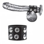 Ремень на член и мошонку Cock Ring With Ball Strap - чёрный