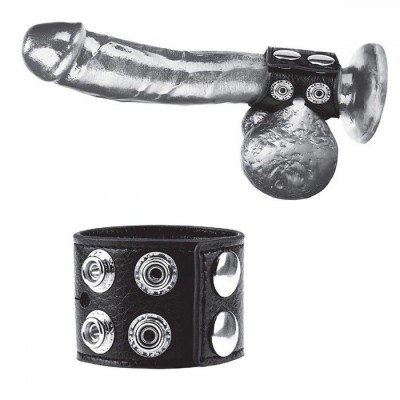 Ремень на член и мошонку Cock Ring With Ball Strap - чёрный