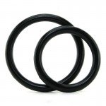 Набор из двух силиконовых колец разного диаметра Silicone Cock Ring Set - чёрные