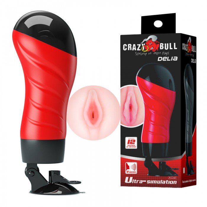 Мастурбатор вагина с вибрацией и голосом Crazy Bull Delia в колбе с мощной присоской - красный - 28,3 см Мастурбатор вагина с вибрацией и голосом Crazy Bull Delia в колбе с мощной присоской - красный - 28,3 см