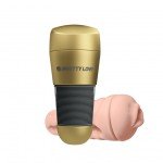 Мастурбатор-ротик в тубе Pretty Love Kitty из материла RealFeel Superskin в золотистой колбе
