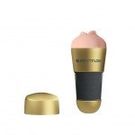 Мастурбатор-ротик в тубе Pretty Love Kitty из материла RealFeel Superskin в золотистой колбе
