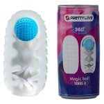 Мастурбатор с вращающимся шариком внутри Magic ball в упаковке-банке - белый - 12 см Мастурбатор с вращающимся шариком внутри Magic ball в упаковке-банке - белый - 12 см