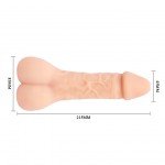 Мастурбатор-насадка Bigger Man в форме пениса с попкой и анальным отверстием - телесная - 21,5 см