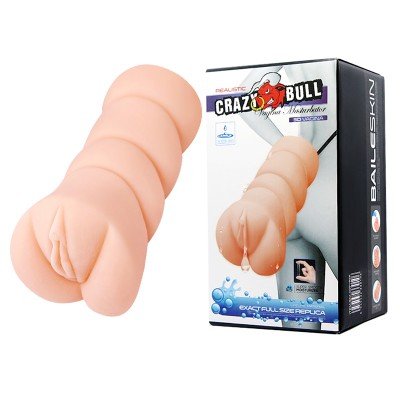 Мастурбатор вагина Crazy Bull 3D Vagina c анатомическим строением и эффектом смазки - телесный - 13,5 см