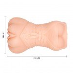 Мастурбатор вагина Crazy Bull c анатомическим строением и эффектом смазки - телесный - 14 см