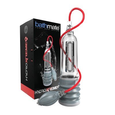 Гидропомпа для увеличения пениса Bathmate HydroXTREME 9 с дополнительным насосом грушей - прозрачная