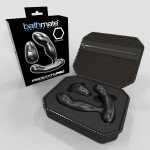 Вибромассажер простаты и промежности с 3 моторами и пультом ДУ Bathmate Prostate Pro - чёрный - 14 см