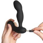 Вибромассажер простаты и промежности с 3 моторами и пультом ДУ Bathmate Prostate Pro - чёрный - 14 см