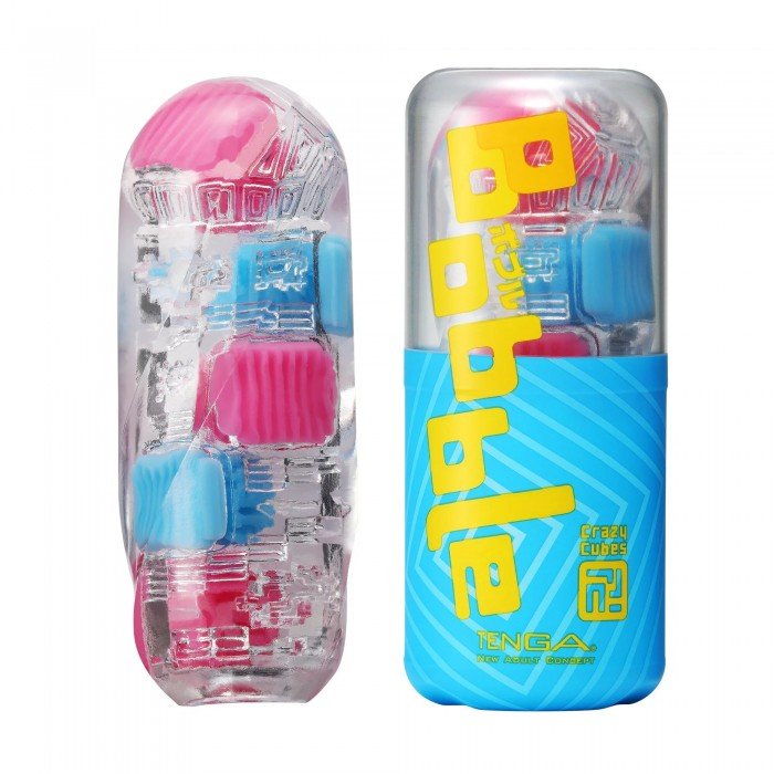 Мастурбатор с подвижными кубиками Tenga Bobble Crazy Cubes с интенсивной стимуляцией - 14 см Мастурбатор с подвижными кубиками Tenga Bobble Crazy Cubes с интенсивной стимуляцией - 14 см