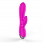 Перезаряжаемый вагинально-клиторальный гибкий вибратор Brazzers - фиолетовый - 19 см