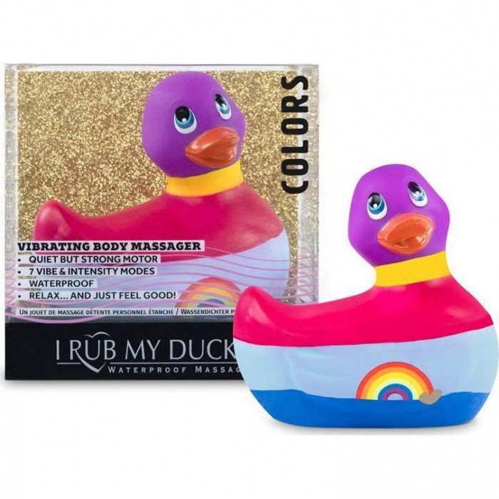 Вибратор-уточка I Rub My Duckie 2.0 Colors с разноцветными полосками