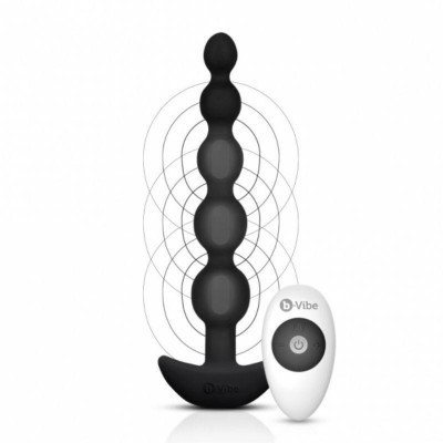 Анальные премиум-бусы с 3 моторами и пультом управления B-Vibe Cinco Anal Beads - 21 см